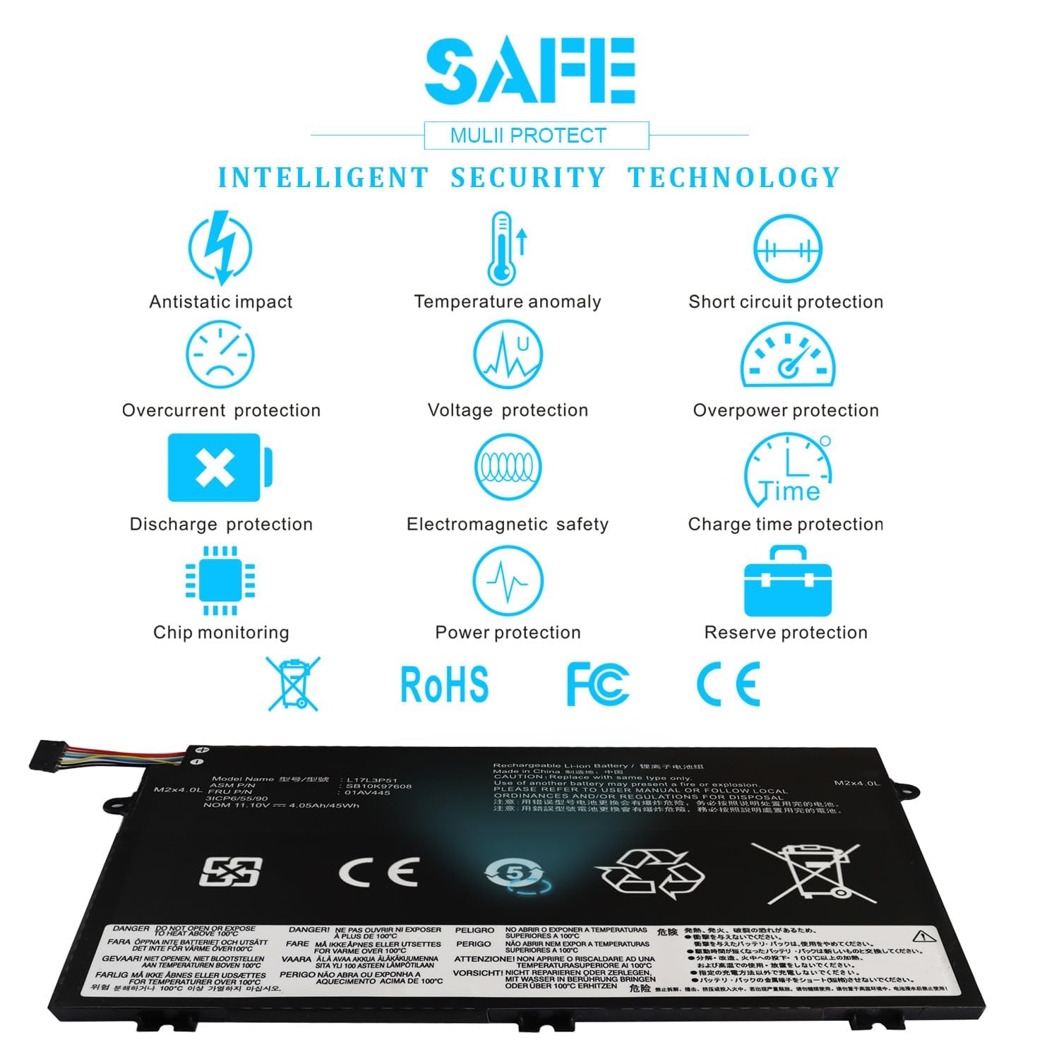 Amazon.com: 45Wh L17L3P51 01AV445 Laptop Battery for Lenovo